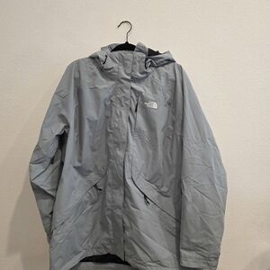 The North Face Bluish Gray Hooded Ski Jacket